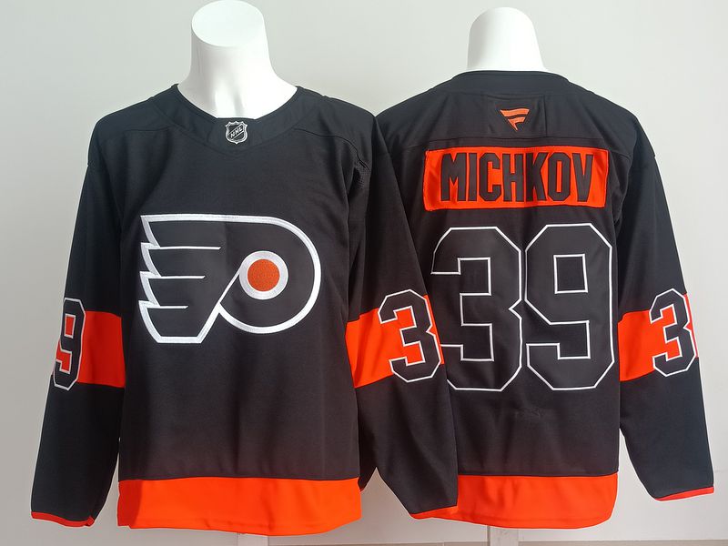Men 2025 Philadelphia Flyers #39 Michkov Black Fanatics Home Premium NHL Jersey style 1